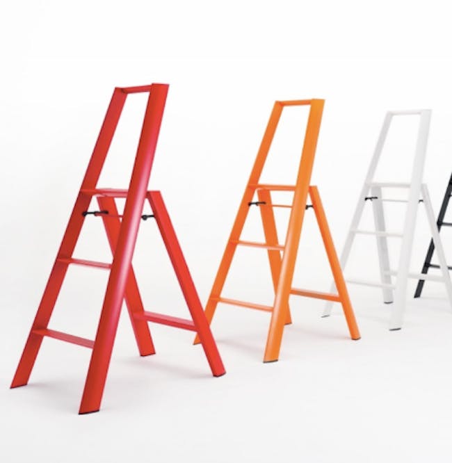 Hasegawa Lucano Aluminium 3 Step Ladder - Red - 3