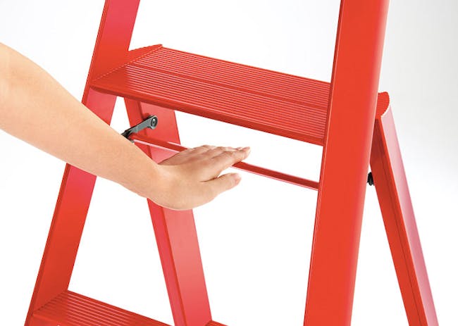 Hasegawa Lucano Aluminium 3 Step Ladder - Red - 1