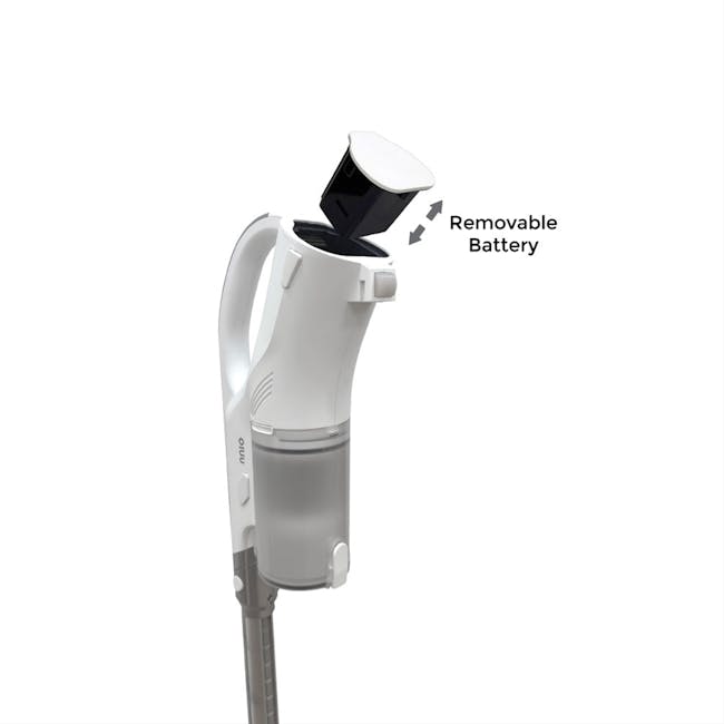 NNIO Cordless Stick Vacuum (N6630SVC) - 2 - Removable Battery, Adjustable Arm, Compact Design, Sleek Structure, Dual