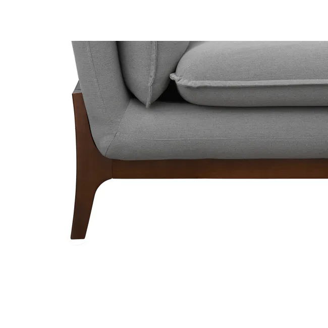 Tate 3 Seater Sofa - Slate - 16 - Grey upholstered chair, wooden frame, modern design, fabric texture, soft cushions