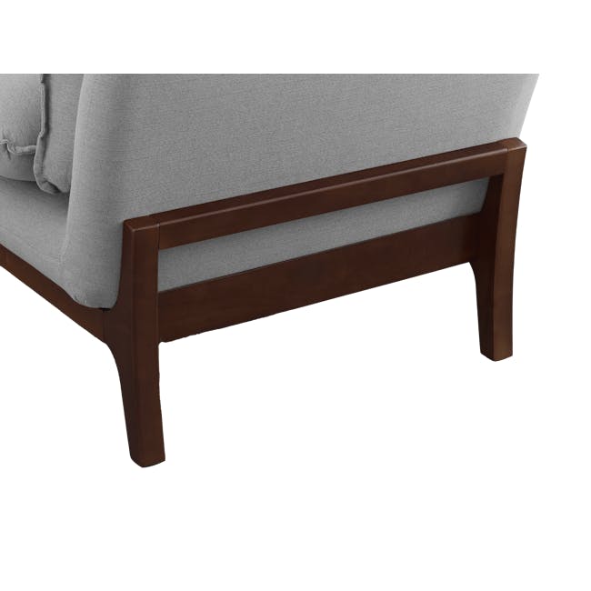 Tate 3 Seater Sofa - Slate - 17 - Gray upholstered chair, wooden frame, sturdy legs, minimalist design, modern aesthetic