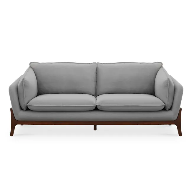 Tate 3 Seater Sofa - Slate - 1 - Grey upholstered sectional sofa, modern design, minimalist style, neutral color palette