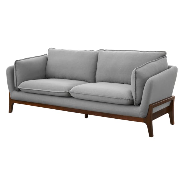 Tate 3 Seater Sofa - Slate - 12 - Grey upholstered sectional sofa, modern design, wooden frame, comfortable seating