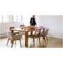Bolton Dining Table 1.8m in Walnut with 4 Fabian Armchairs in Mud - 8