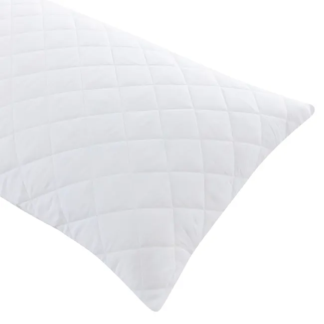 Hillcrest ComfyLux Pillow Protector with Zipper - 3 - White quilted pillow, soft comfort, quilted design, quilted stitching