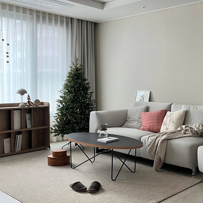 Seifer Coffee Table - 6 - Modern living room, cozy atmosphere, minimalist decor, neutral color palette, light gray sofa