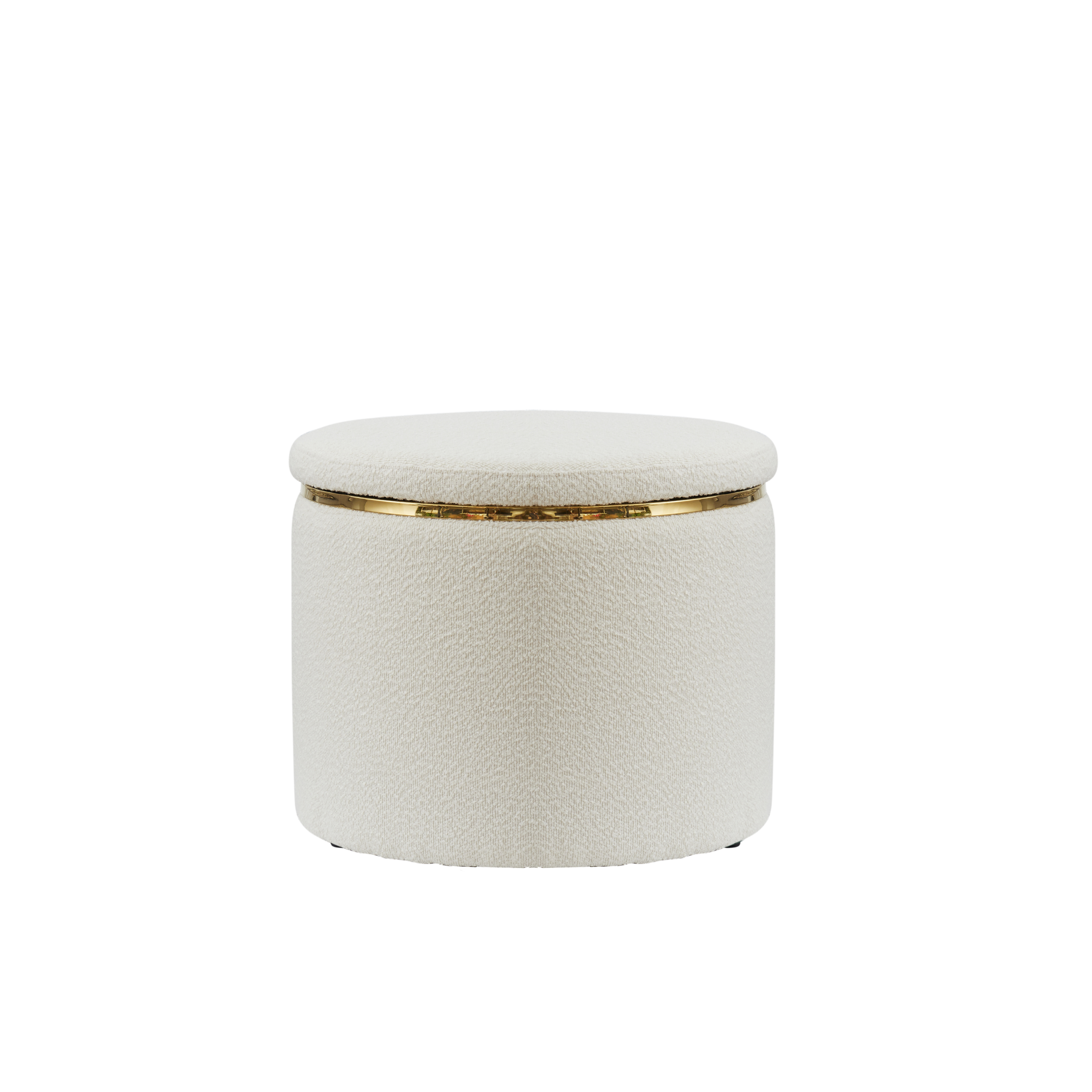 Talia Storage Pouf - White Boucle