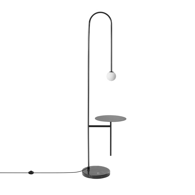 Cilja Floor Lamp with Side Table - Black - 2