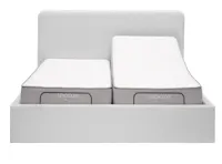 Aeva Split King Adjustable Bed - Grey Boucle