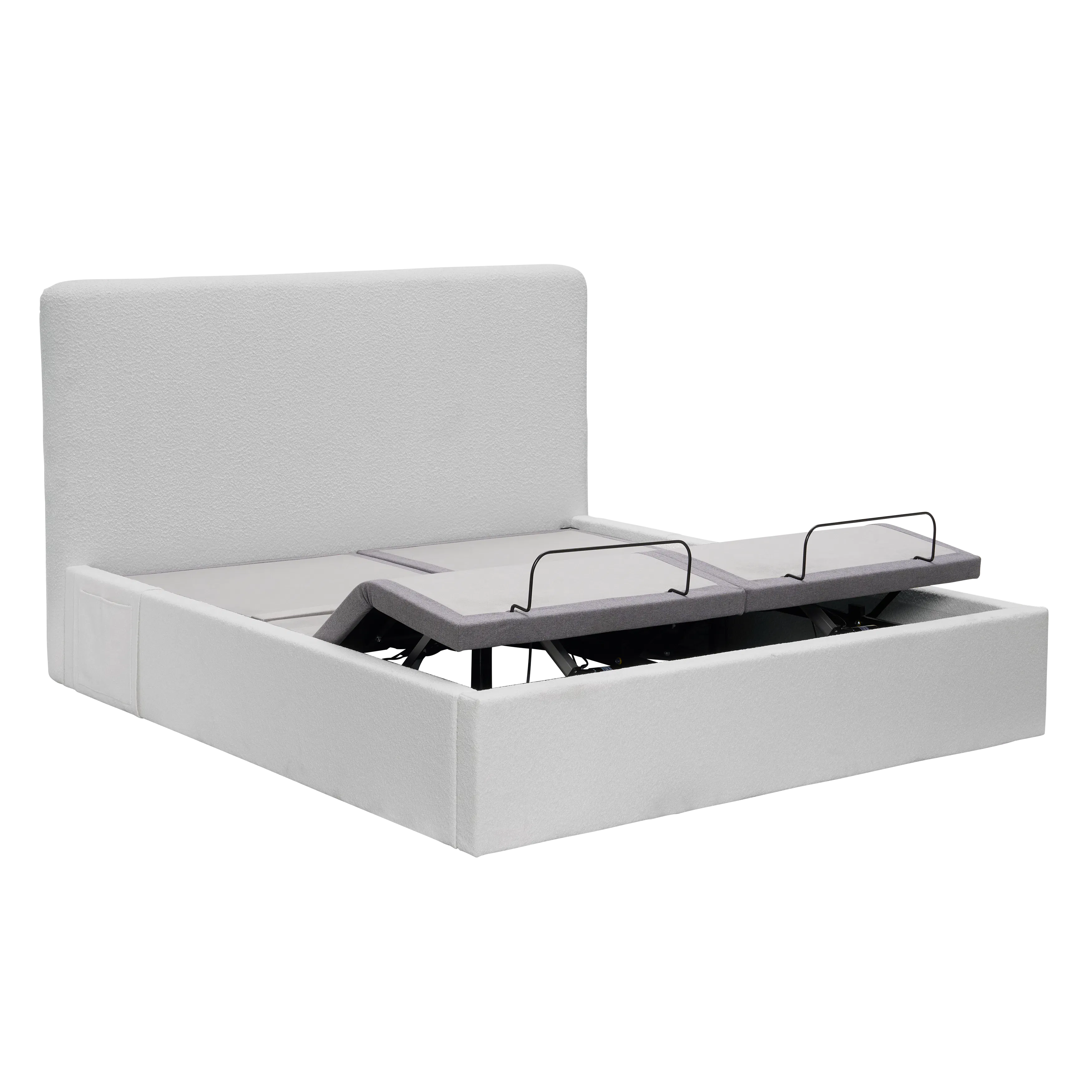 Aeva Split King Adjustable Bed - Grey Boucle - 7