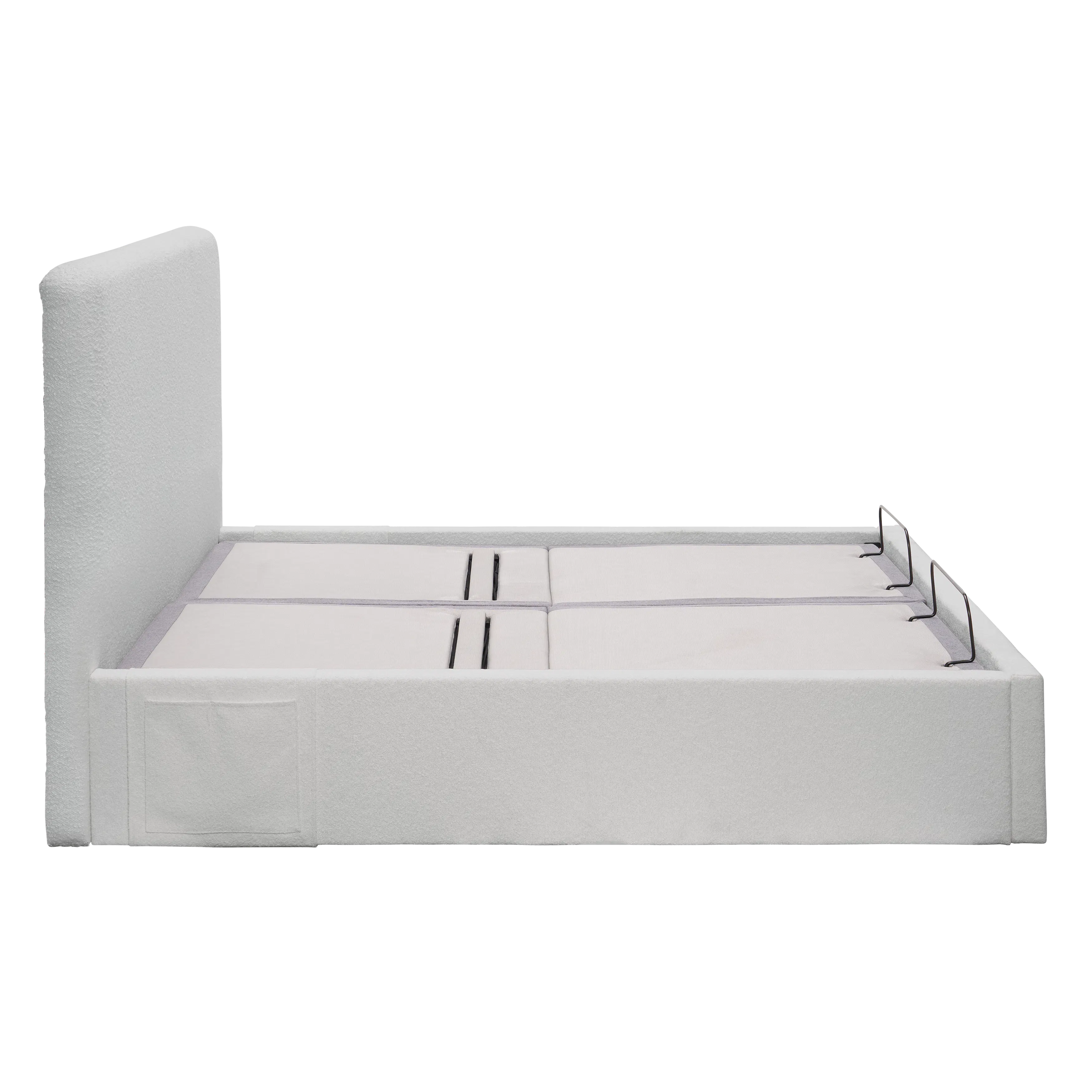 Aeva Split King Adjustable Bed - Grey Boucle - 23