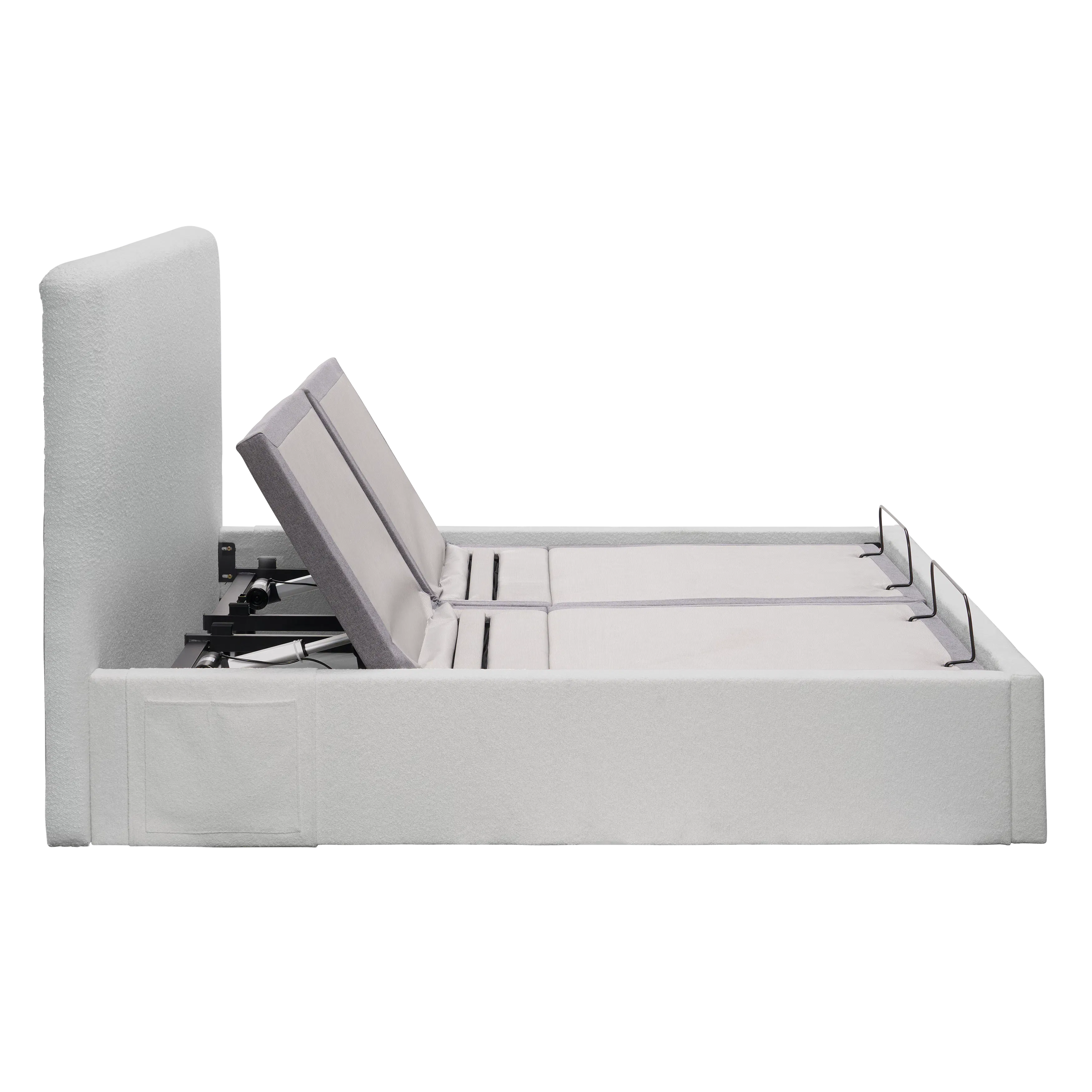 Aeva Split King Adjustable Bed - Grey Boucle - 24