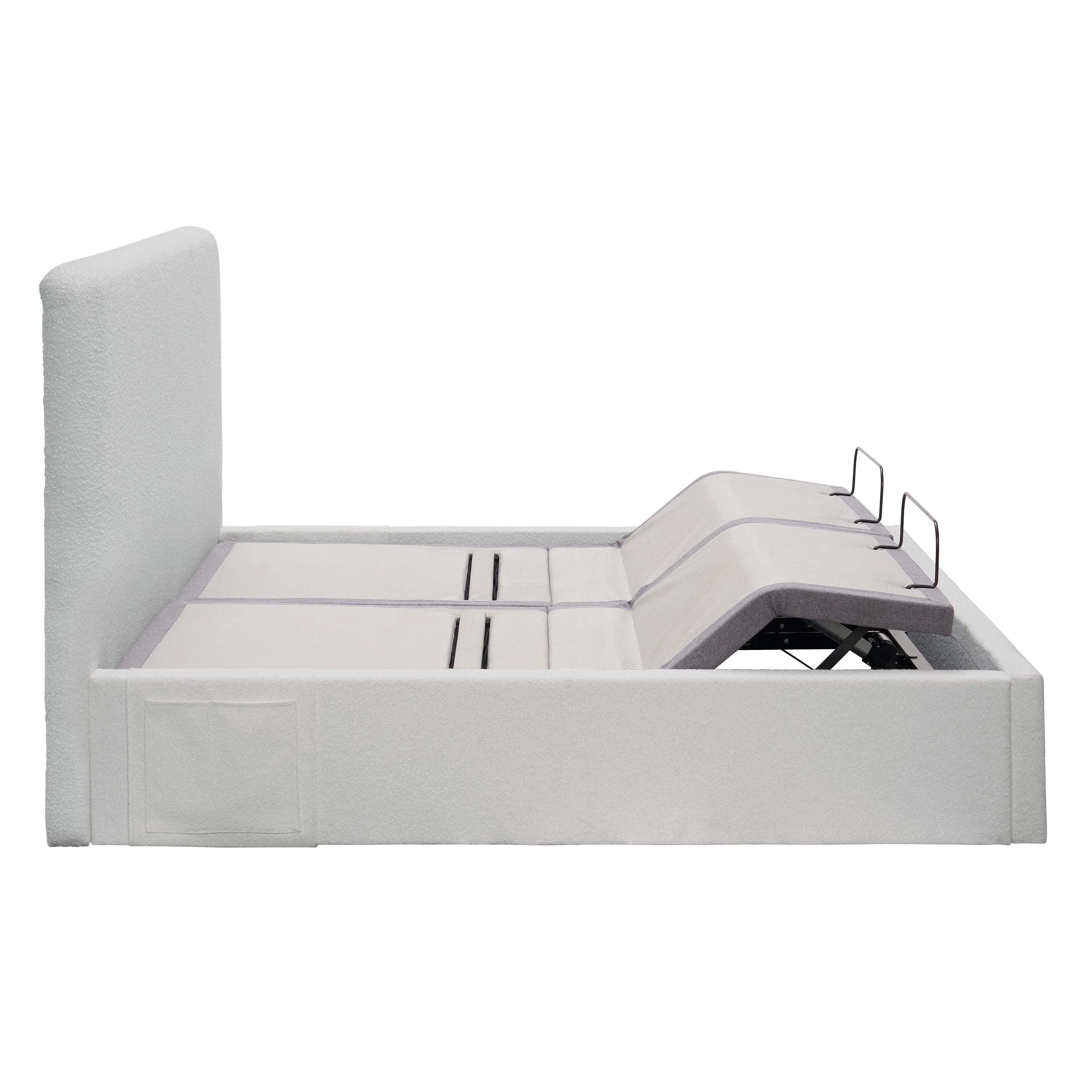 Aeva Split King Adjustable Bed - Grey Boucle - 26