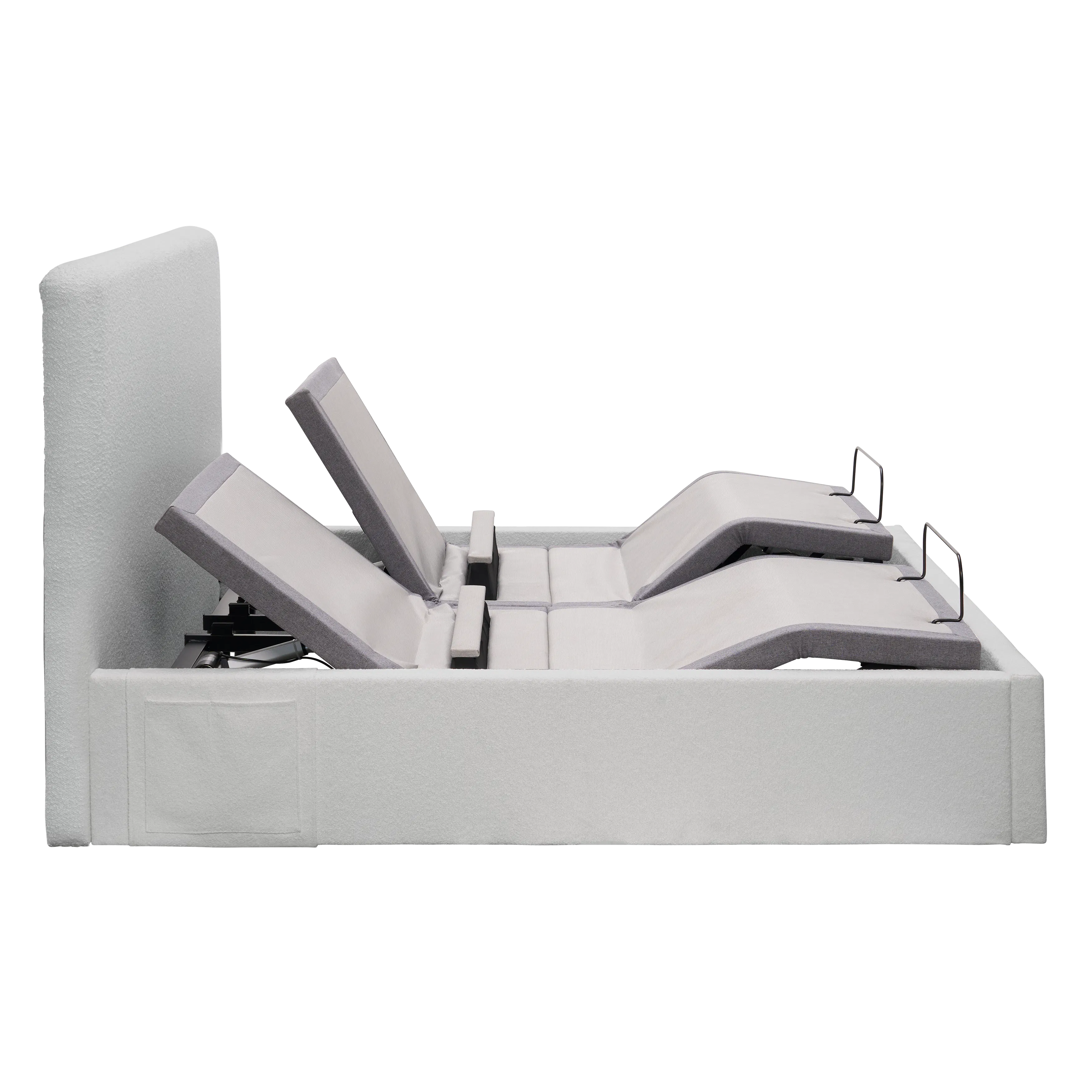 Aeva Split King Adjustable Bed - Grey Boucle - 25