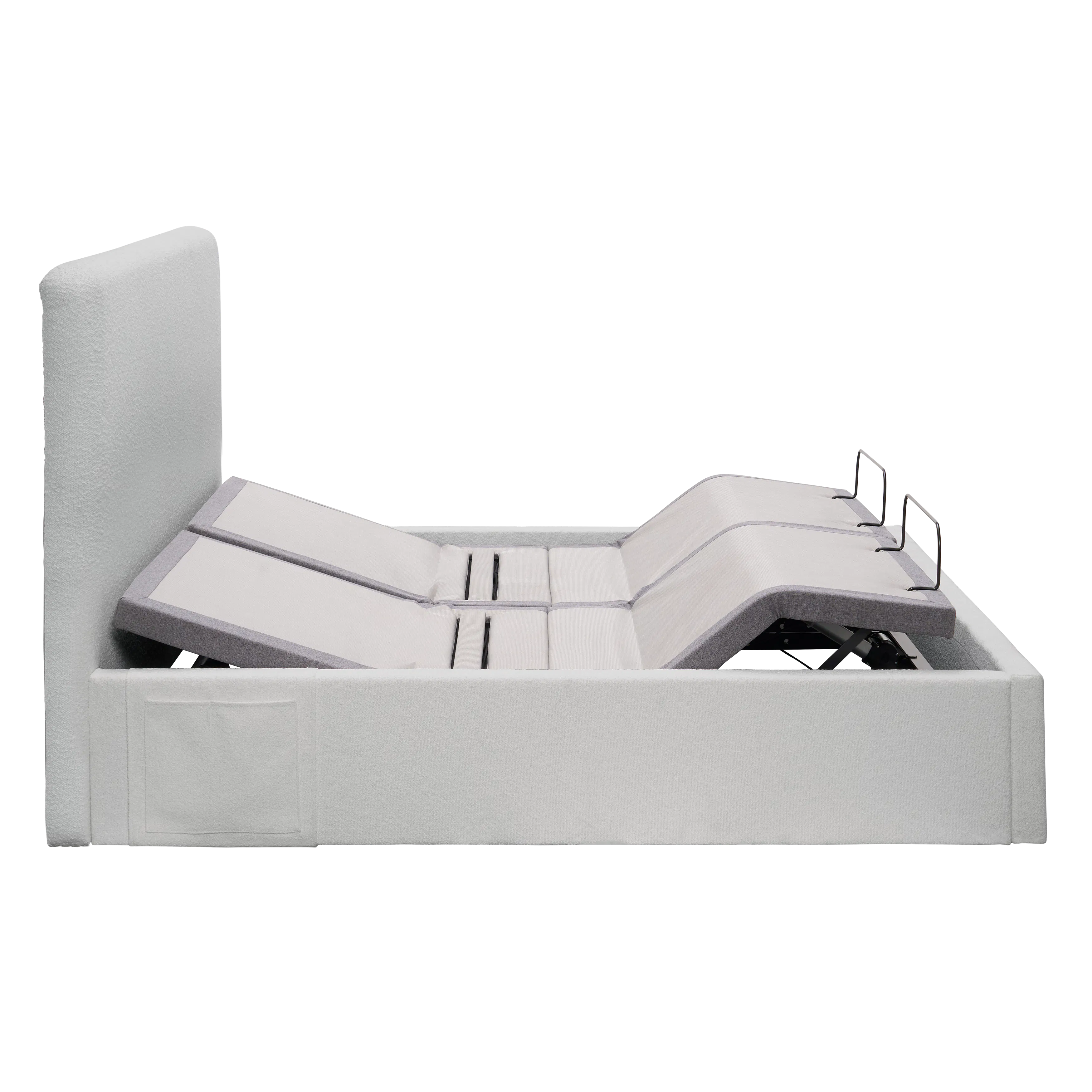 Aeva Split King Adjustable Bed - Grey Boucle - 27