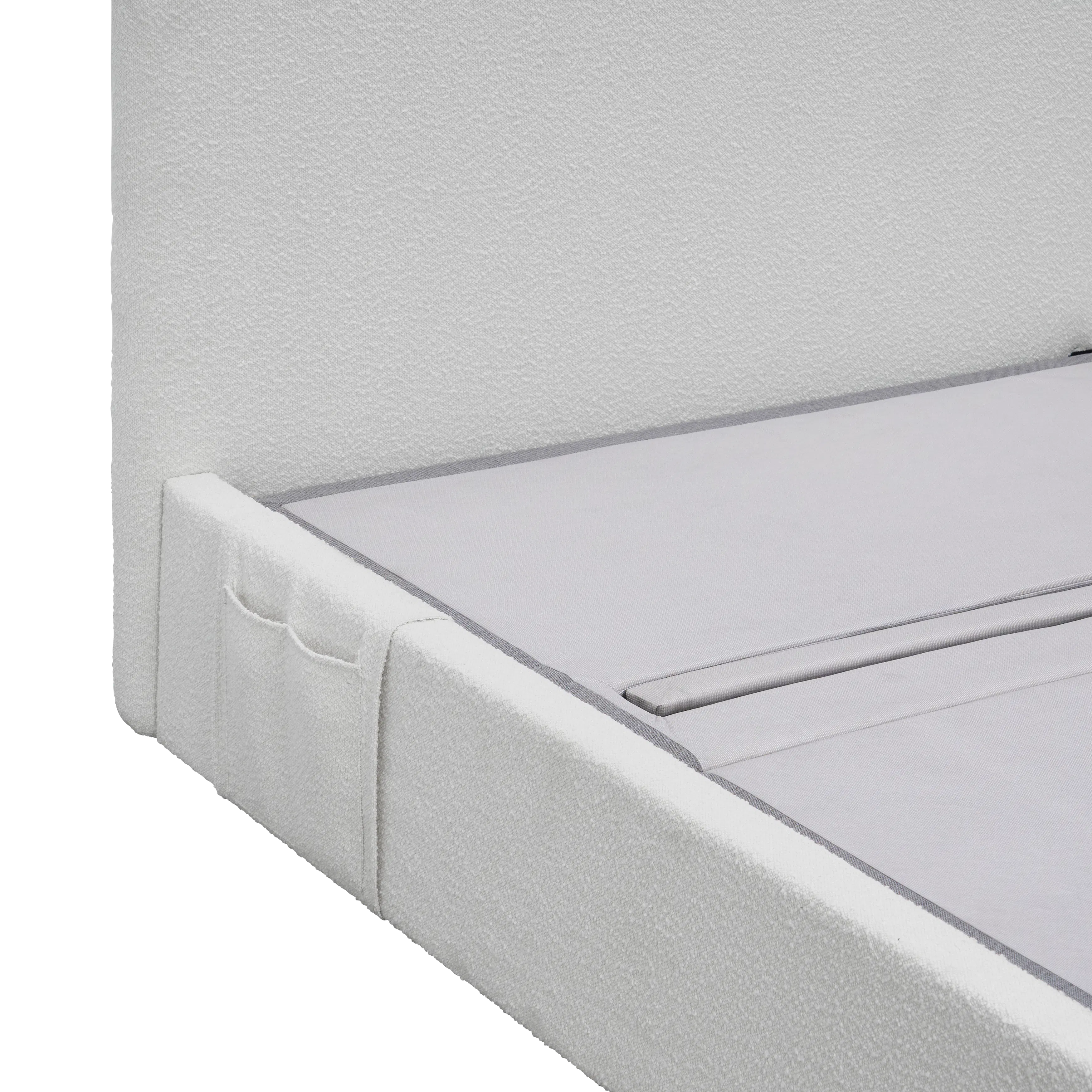 Aeva Split King Adjustable Bed - Grey Boucle - 10