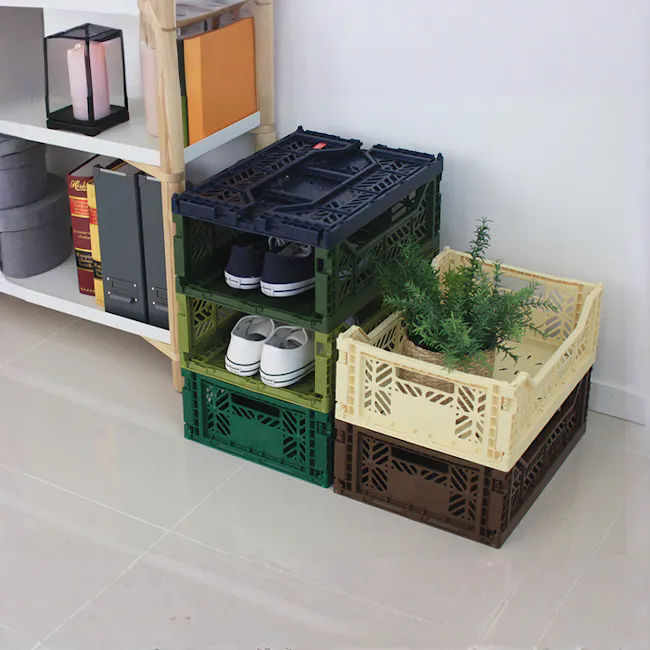 Aykasa Foldable Midibox - Arctic Blue - 5 - multi-functional storage bins, green and brown crates, shoe storage, plant pot