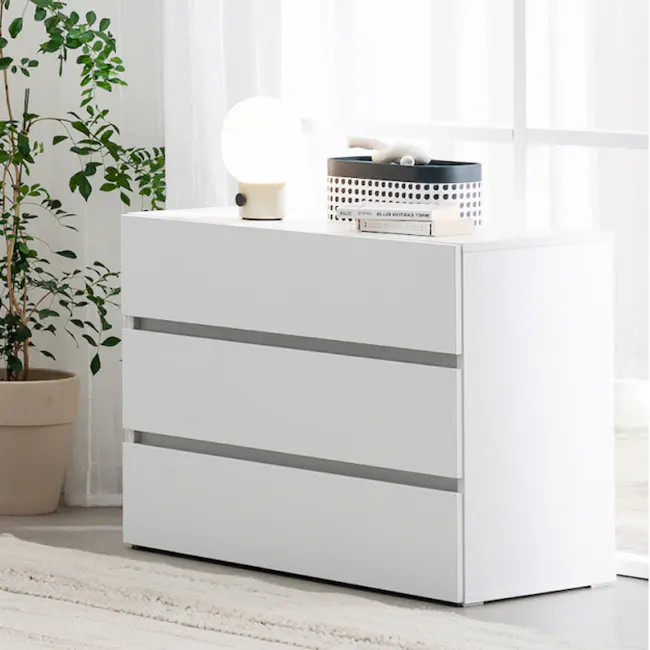 Rudy 3 Drawer Chest 0.8m - White - 2