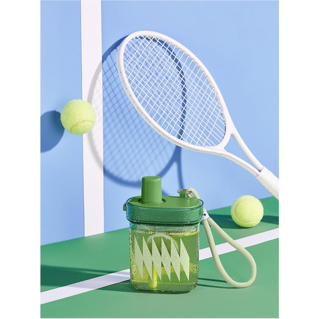 CHAKOLAB BOBO Square Straw Cup 780ml - Black/Grey - 8 - tennis ball, tennis racket, green tennis ball, tennis racket handle
