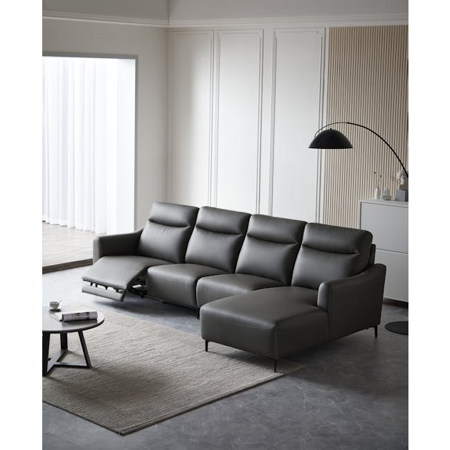 Linus L-Shaped Recliner Sofa - Grey - 3