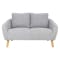 Hana 2 Seater Sofa with Hana Armchair - Light Grey - 14