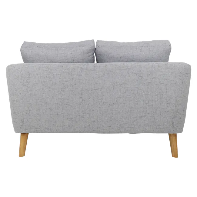 Hana 2 Seater Sofa with Hana Armchair - Light Grey - 24 - Grey upholstered sofa, modern design, wooden legs, minimalist