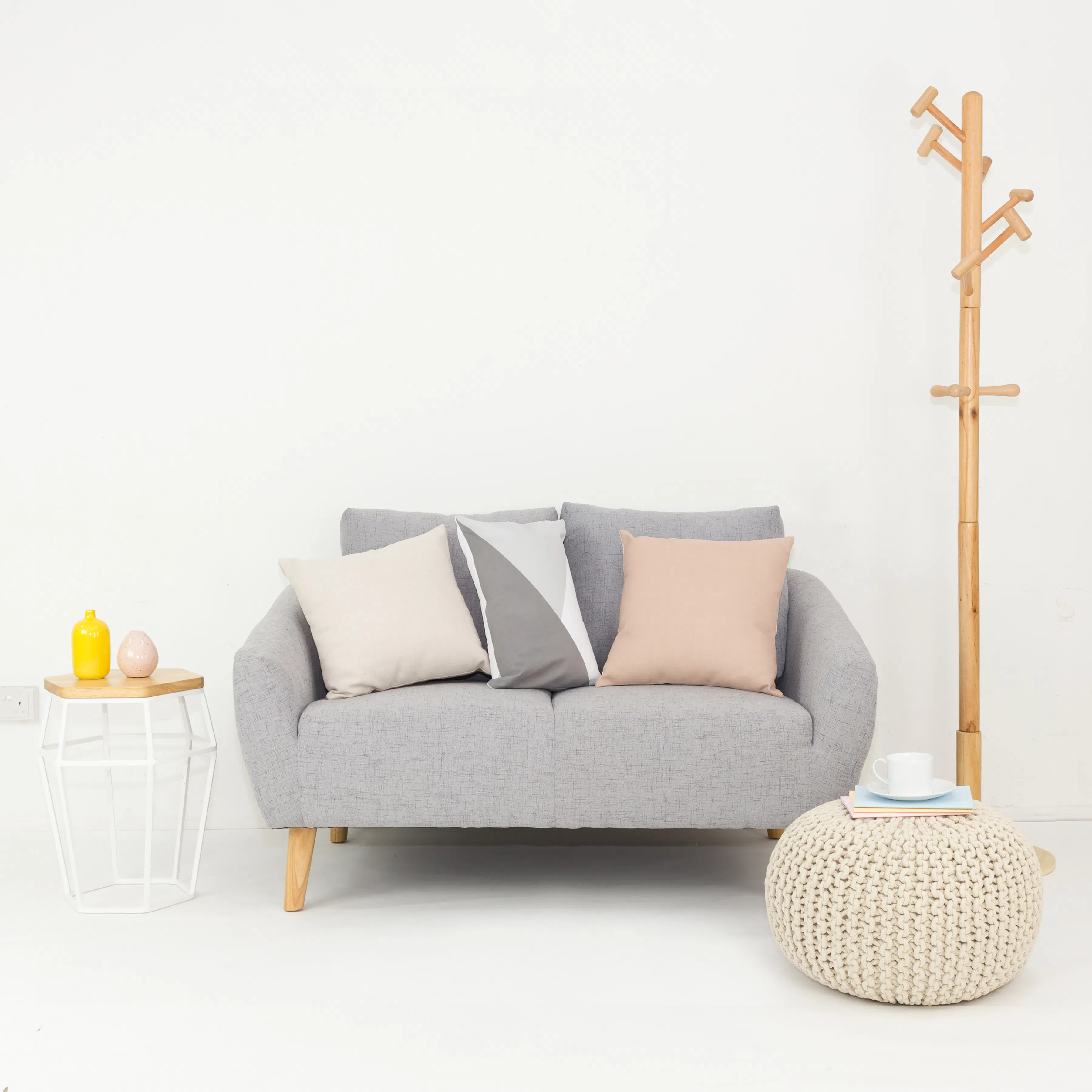 Hana 3 Seater Sofa with Hana 2 Seater Sofa - Light Grey - 23