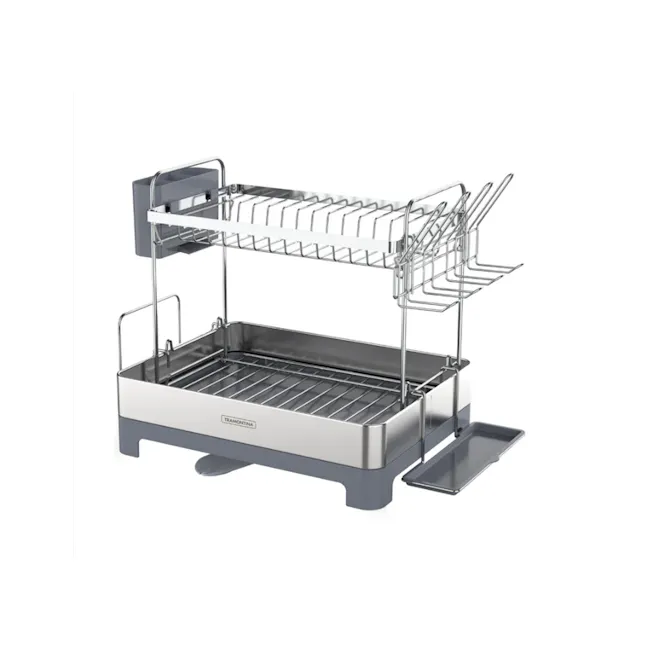 Tramontina 2-Tier Stainless Steel Dish Rack - 1