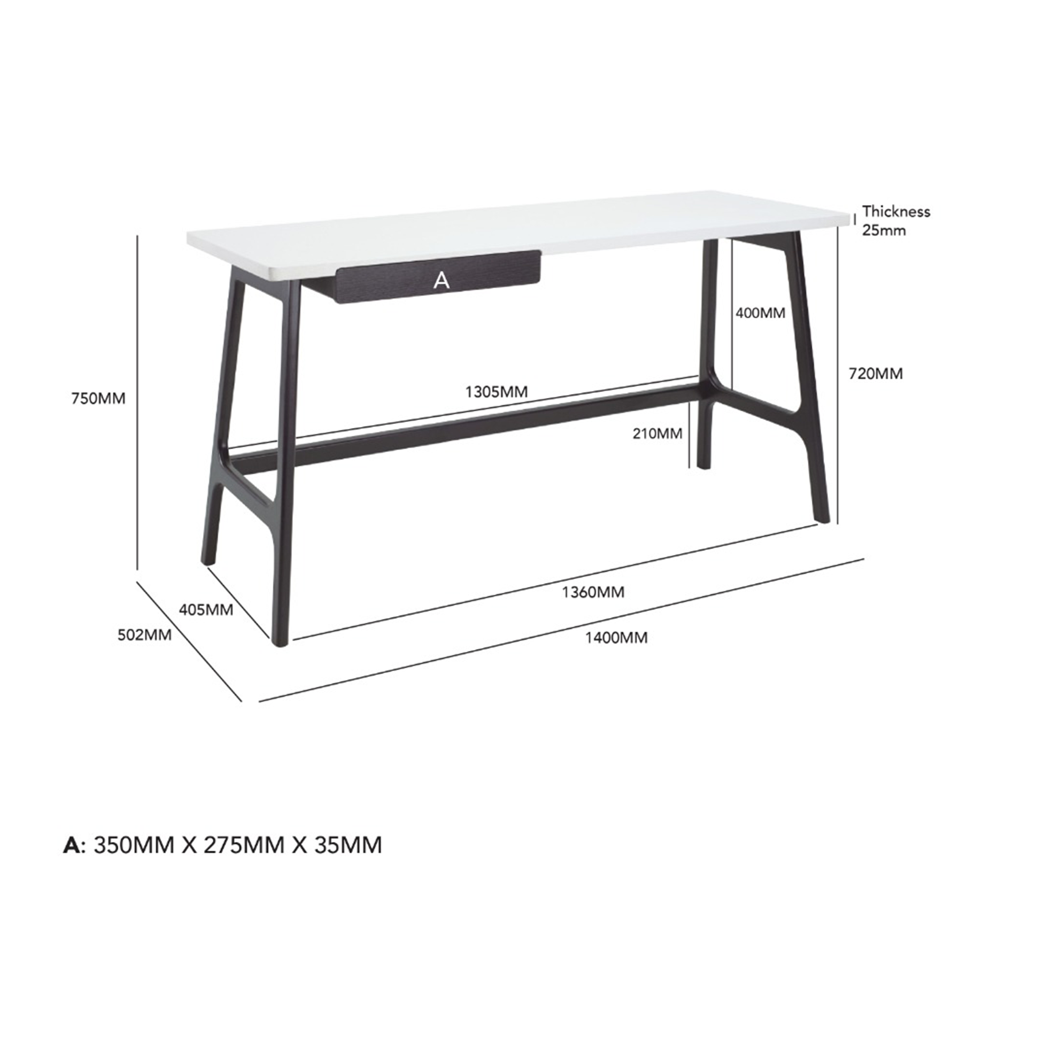 white and brown study table