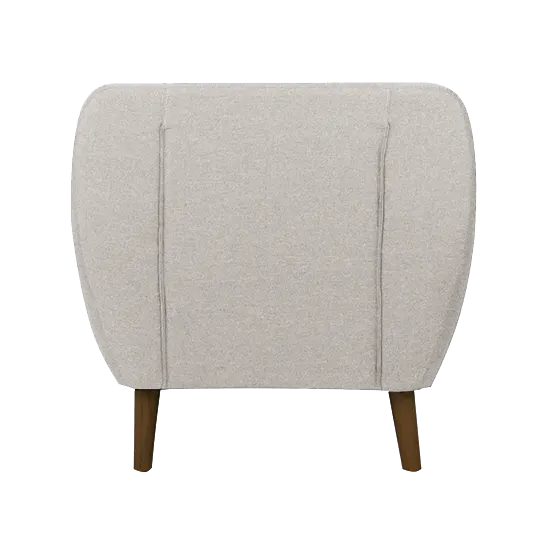 Emma 3 Seater Sofa with Emma Armchair - Sand - 15 - modern upholstered chair, minimalist design, light gray fabric, wooden
