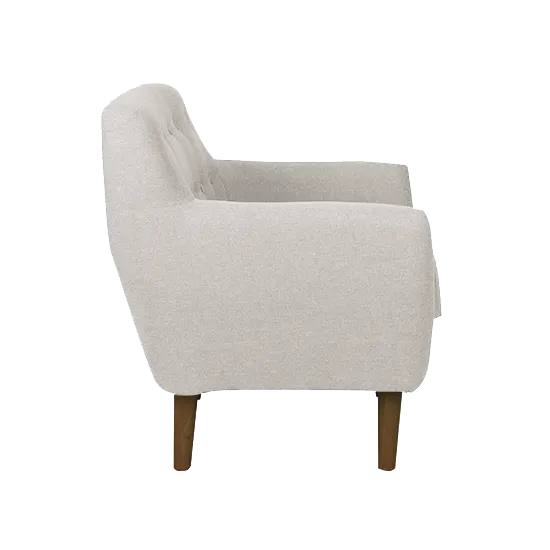 Emma 3 Seater Sofa with Emma Armchair - Sand - 16 - Modern upholstered armchair, light gray fabric, comfortable seating