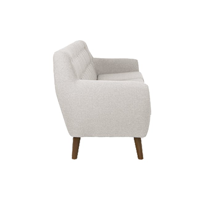 Emma Armchair - Sand - 8 - Modern minimalist armchair, light gray fabric, wooden legs, cozy seating, comfortable design