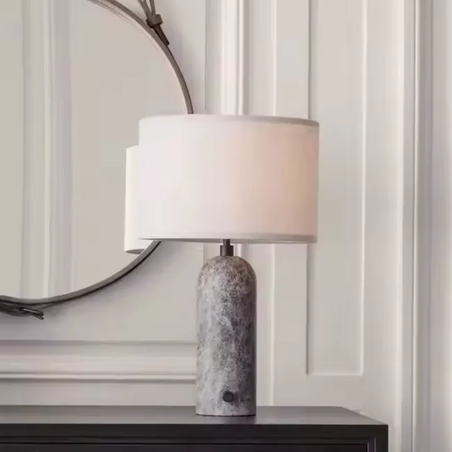 (As-is) Elenor Marble Table Lamp - 7