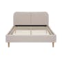 Nolan King Bed in Oatmeal with 2 Miah Bedside Table in White - 3