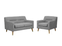 Damien 2 Seater Sofa with Damien Armchair - Grey (Scratch Resistant Fabric)