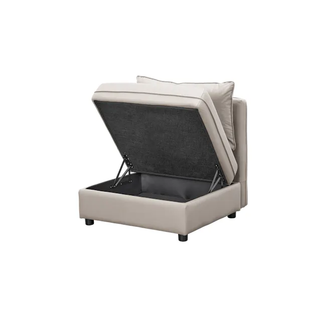 Cameron 4 Seater Storage Sofa - Grey (Pet Friendly) - 23 - Luxurious cushioned chair with open storage compartment, sleek
