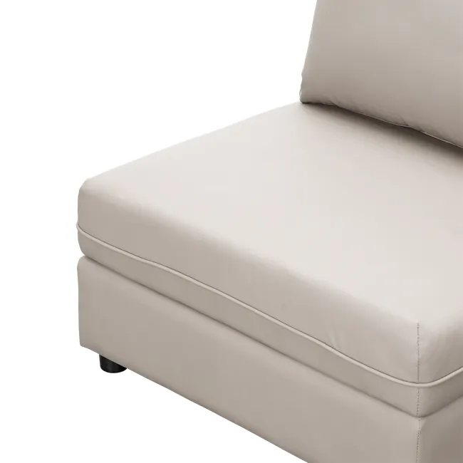 Cameron Storage Armless Unit - Grey (Pet Friendly) - 17 - Modern minimalist sofa, sleek design, neutral beige upholstery