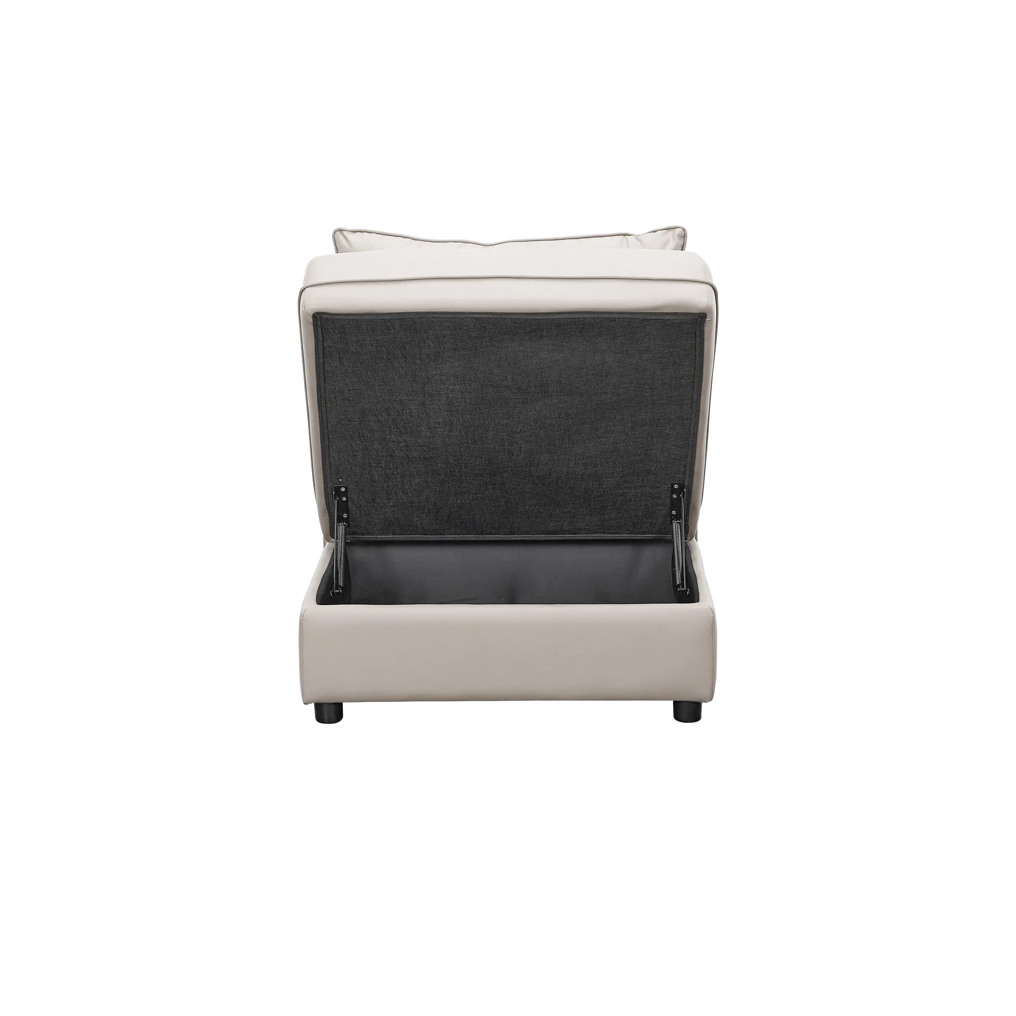 Cameron Storage Armless Unit - Grey (Pet Friendly) - 15 - Modern sofa with integrated storage compartment, minimalist