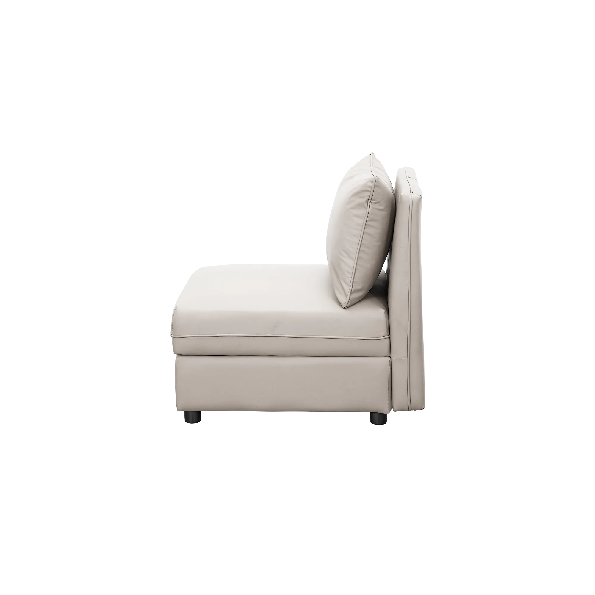 Cameron Storage Armless Unit - Grey (Pet Friendly) - 14 - Cream-colored, modern, minimalist, cushioned, upholstered, sleek