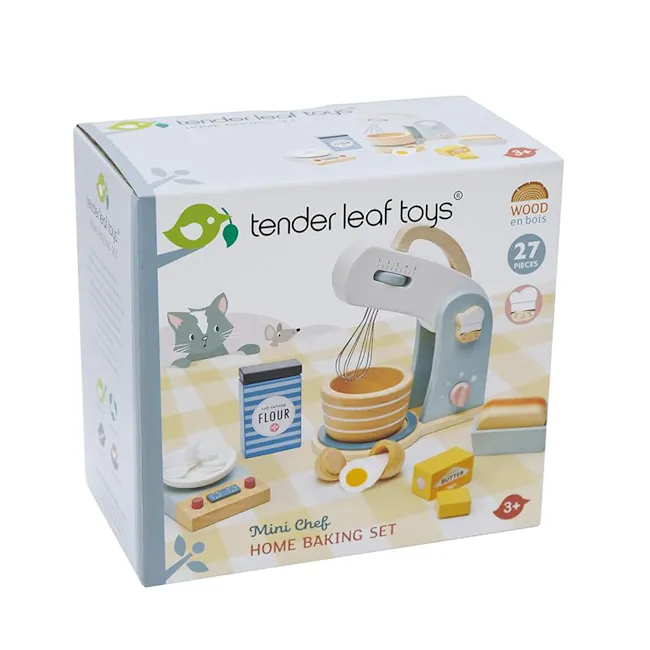 Tender Leaf Mini Chef Home Baking Set - 4 - Mini Chef Home Baking Set, Tender Leaf Toys, Wooden Kitchen Set, 27 Pieces, 3+