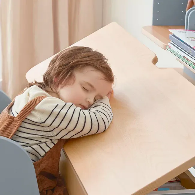Boori Ergonomic Desk with Pegboard Hutch 1m - Blueberry - 5 - child sleeping, child resting, child asleep, child resting