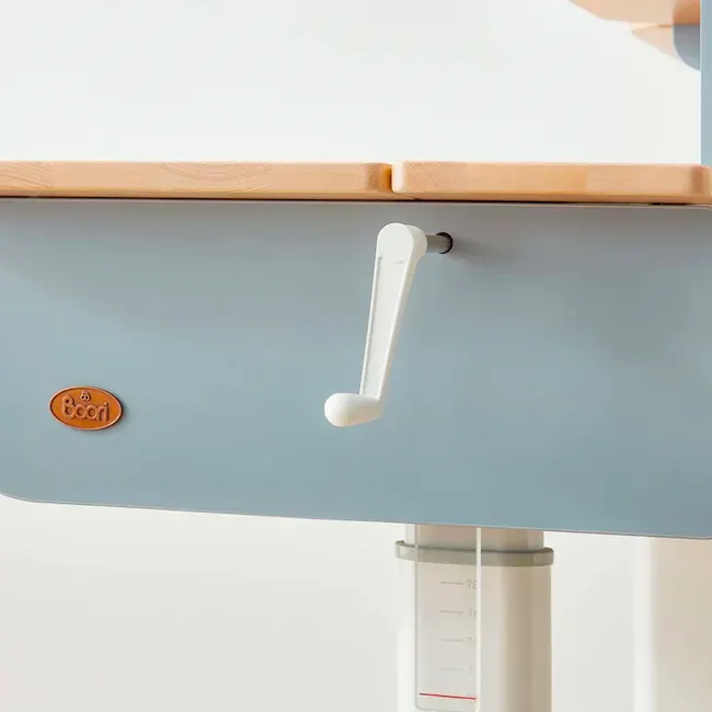 Boori Ergonomic Desk with Pegboard Hutch 1m - Blueberry - 4 - Light blue kitchen counter, wooden top, modern design