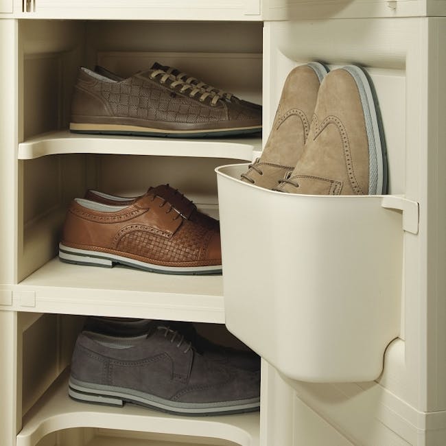Omnimodus 4 Shelves Shoe Cabinet - Beige - 2