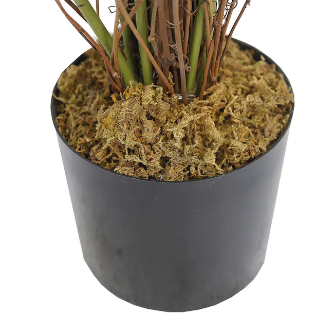 Potted Faux Jacaranda Tree 120 cm - 6 - ornamental plant, dried moss, green stems, brown twigs, decorative pot, indoor