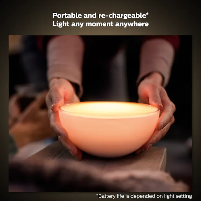 Philips Hue Go V2 - 5 - Portable, re-chargable, light, anytime, anywhere, hands, warm glow, cozy ambiance, soft light