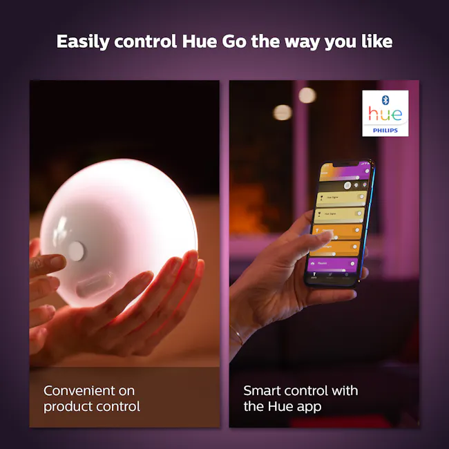 Philips Hue Go V2 - 8 - Convenient product control, Smart control with the Hue app, LED lighting, Smart home automation