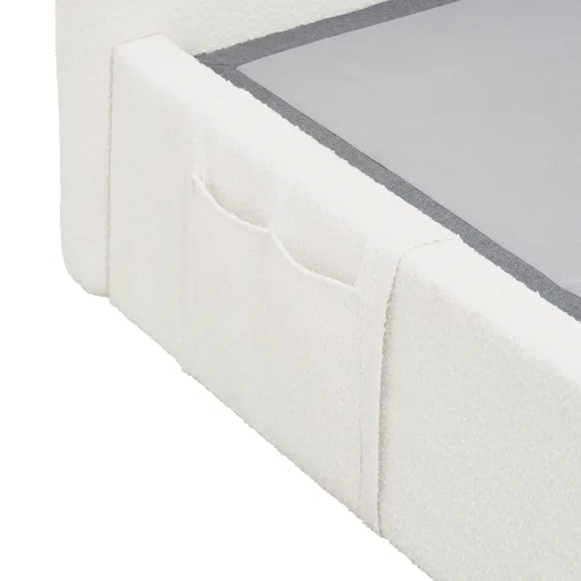 Lyra Single Bed - White Boucle (frame only) - 6