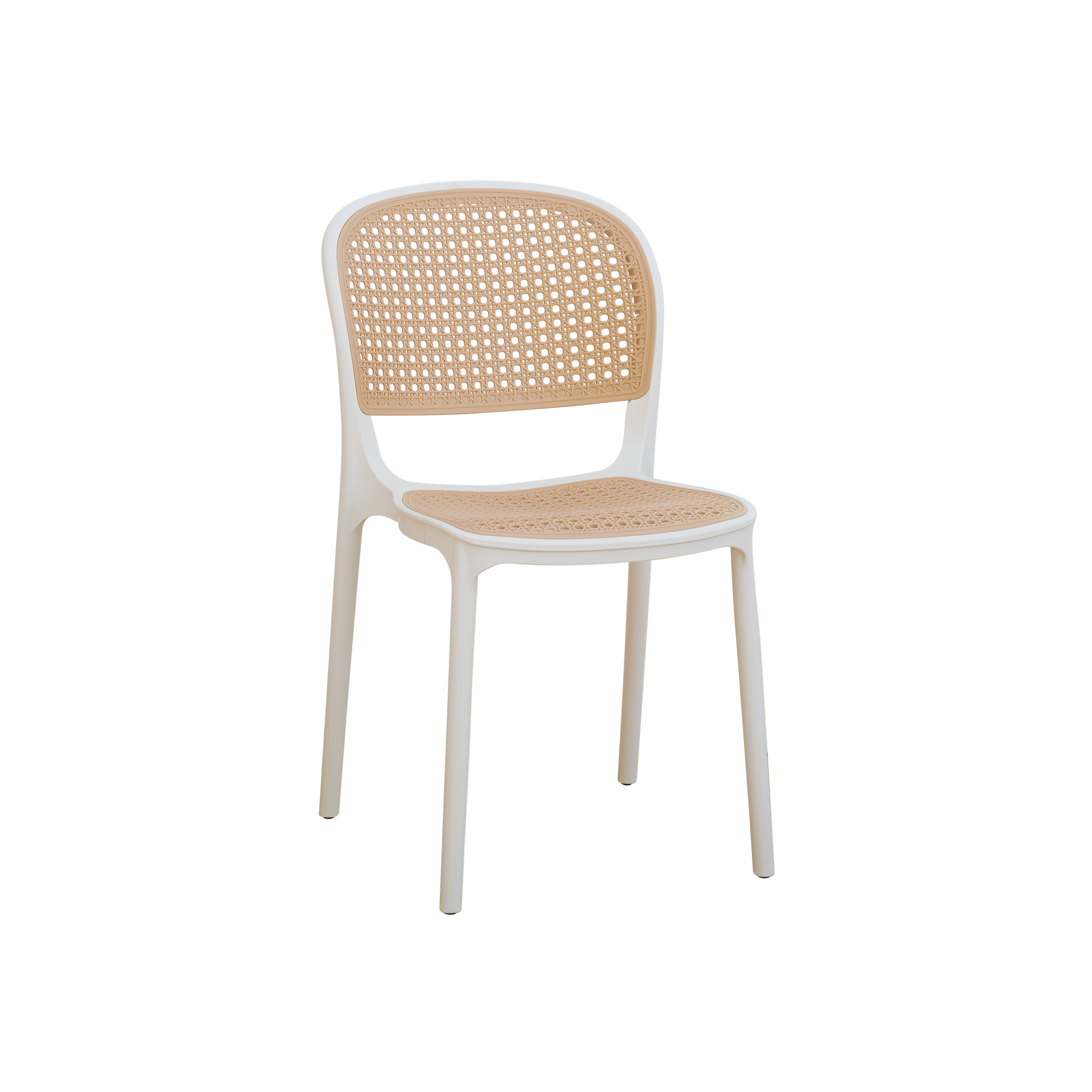 Yumi Plastic Rattan Chair - White