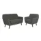 Emma 2 Seater Sofa with Emma Armchair - Raven