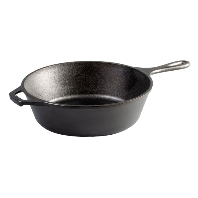 Lodge 10.25 Inch Cast Iron Deep Skillet - 1 - Black cast iron pot with smooth, glossy finish, Stainless steel cooking pot